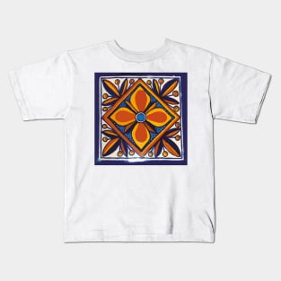 Yellow star talavera tile typical hand painted mosaic ceramic Kids T-Shirt